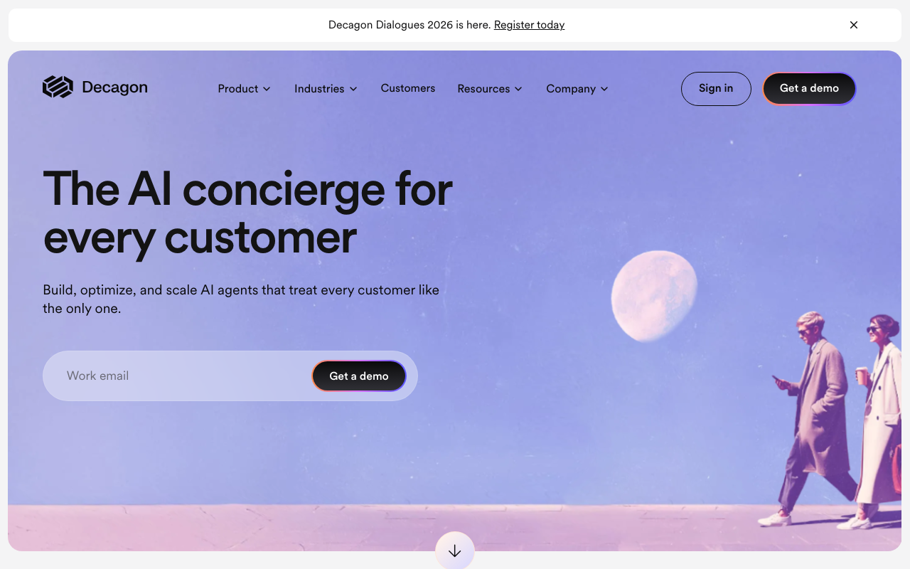 Screenshot of the Decagon website