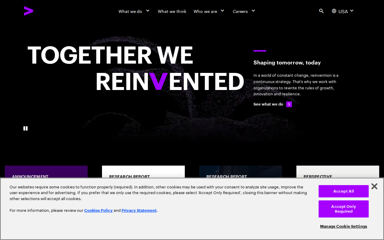 Accenture cloud migration services homepage