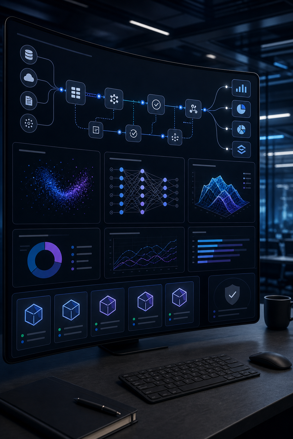 Unified MLOps lifecycle governance platform visualization for enterprise AI.