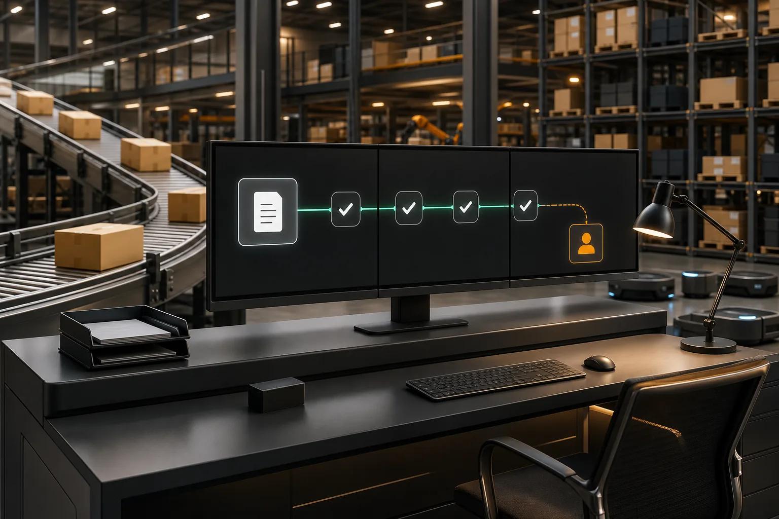 Inventory automation approval rules and exception handling in a distribution center.
