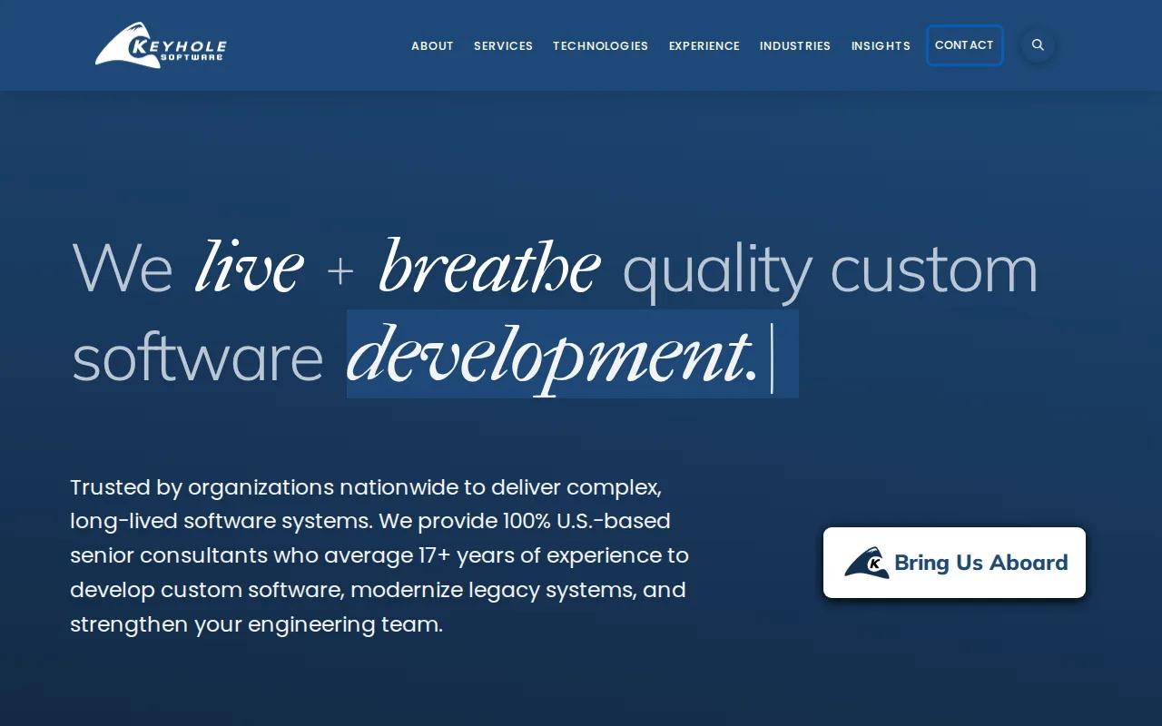 Screenshot of the Keyhole Software website