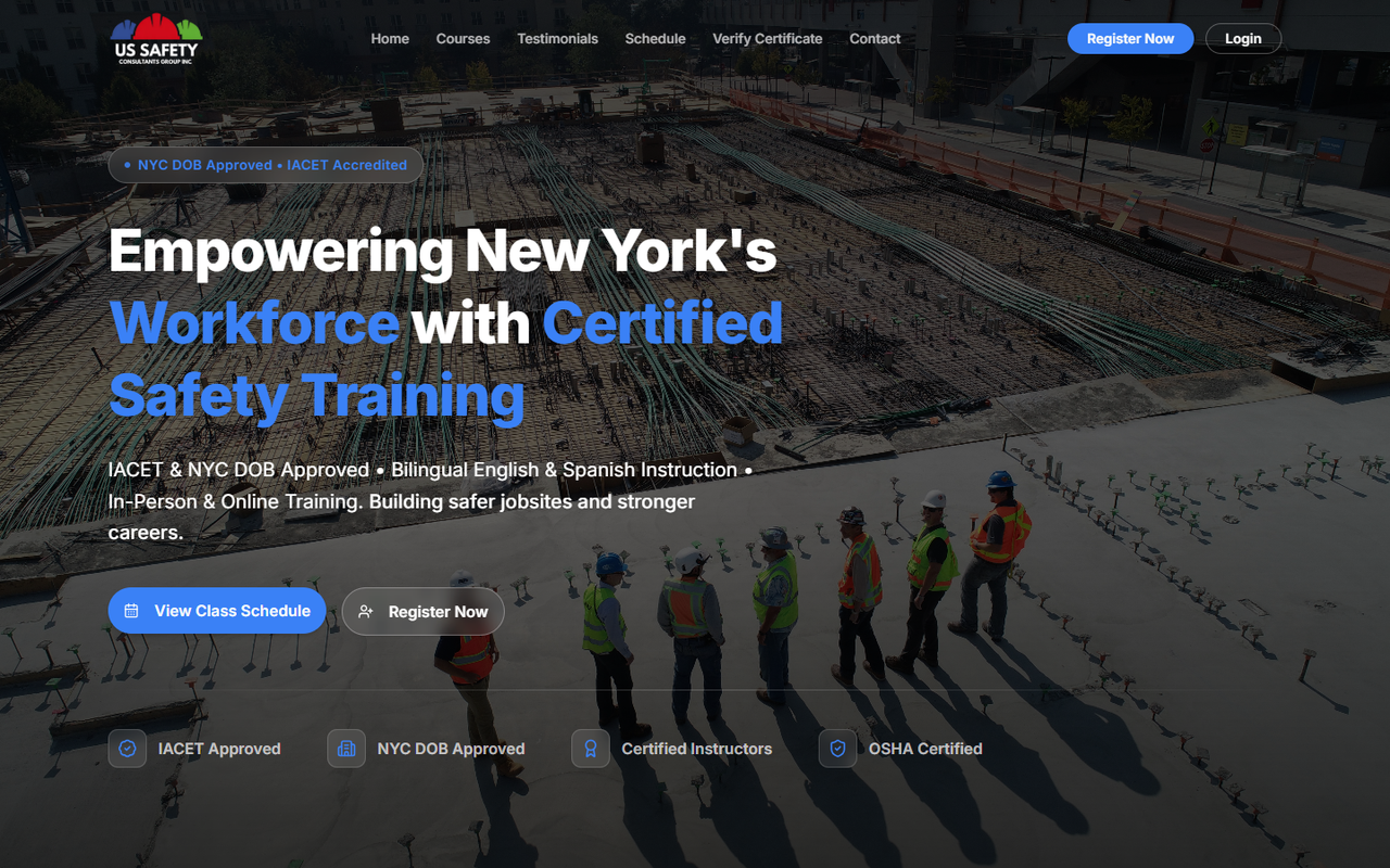 US Safety Consultants Group Inc. Landing Page