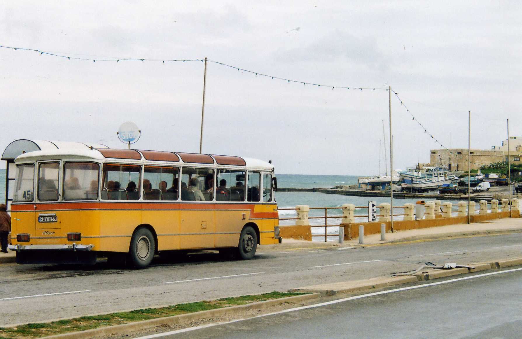 Malta Bus Mellieha Bay Feb 2009, placeholder for db Seabank Resort