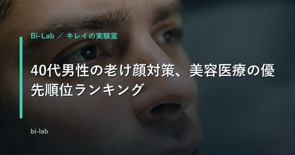 40代男性の老け顔対策、美容医療の優先順位ランキング