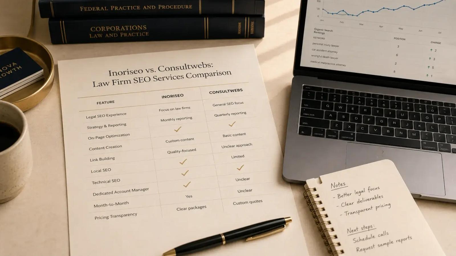Inoriseo vs. Consultwebs: Law Firm SEO Services Comparison