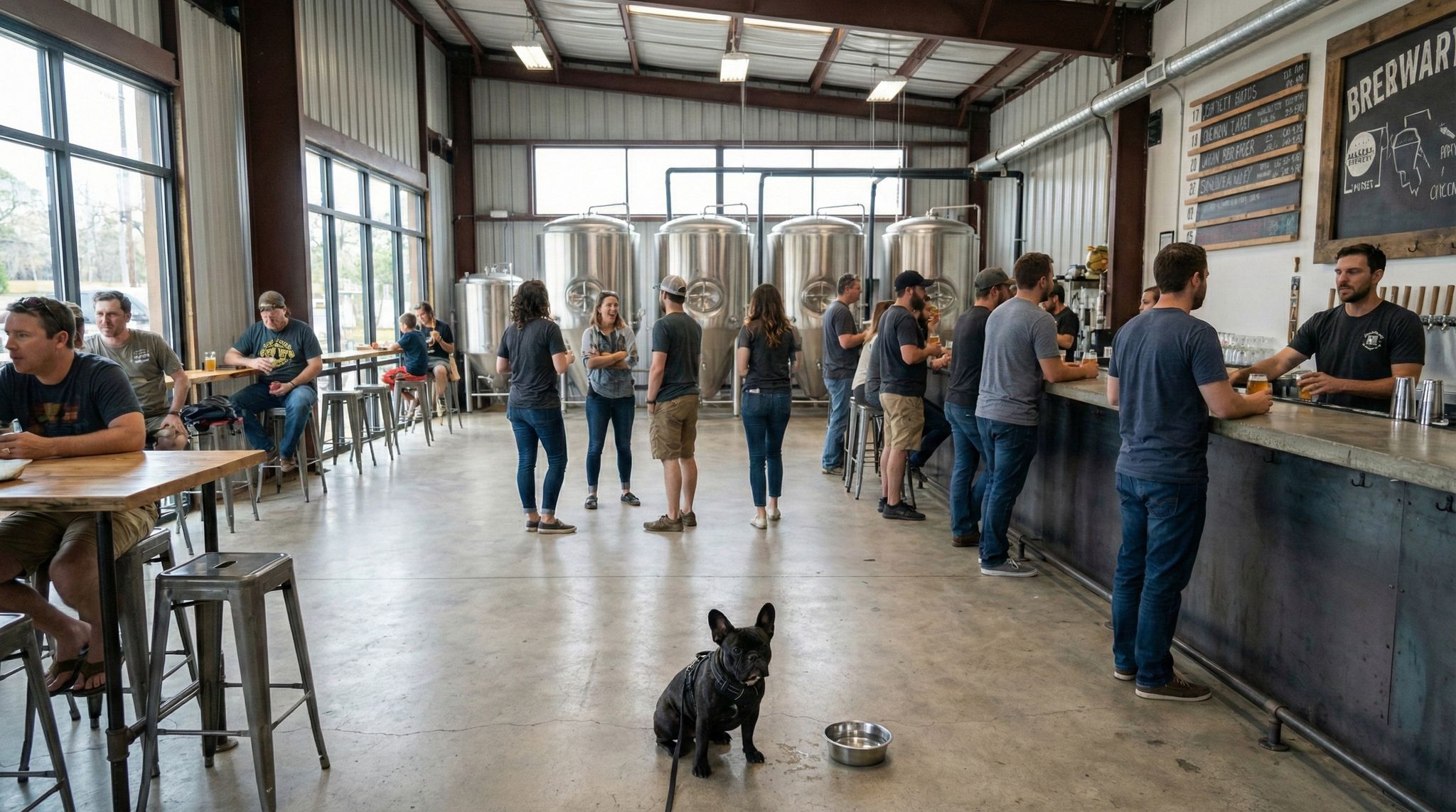 Dog in brewery in Austin