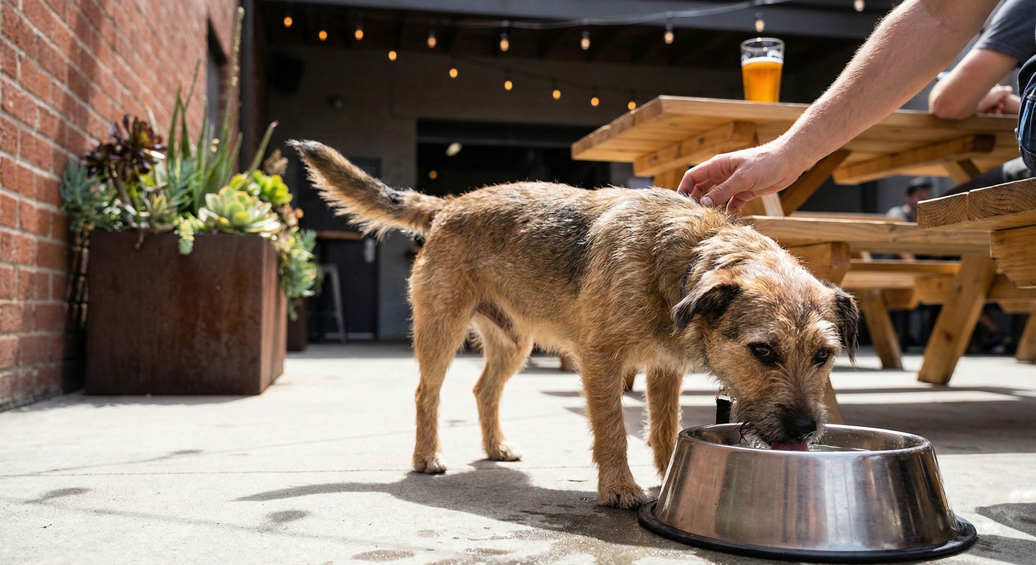 Dog bowl at brewery