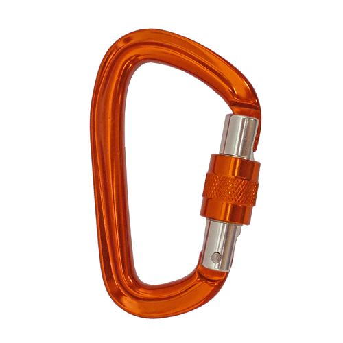 A005KSG orange 7075 aluminium screw-gate carabiner