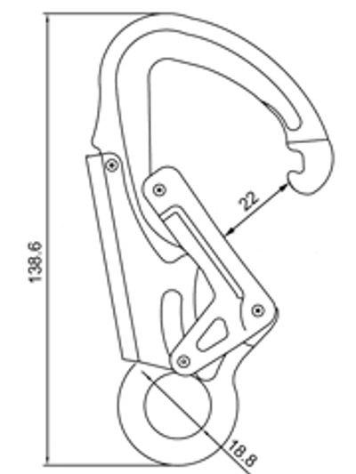 Crochet connecteur A722 en alliage d'aluminium, deuxième vue