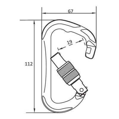 Karabiner A2447KSG, Maßzeichnung