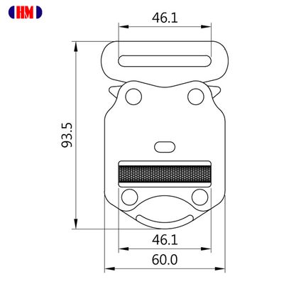 Plano de dimensiones de la hebilla SS834