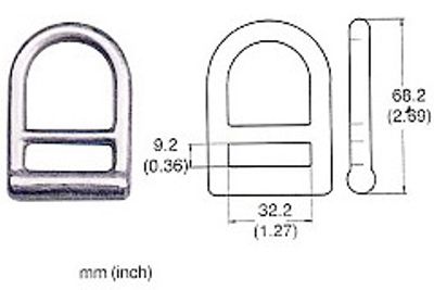 406 forged alloy steel D-ring, photo and dimension drawing