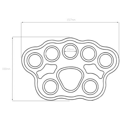 Plano de dimensiones de la placa multianclaje A001
