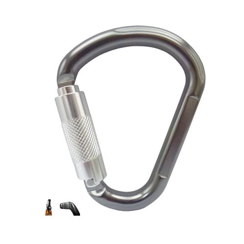 Mosquetón twist-lock grande A718KTL de aluminio gris