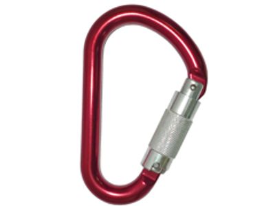 Roter birnenförmiger Triple-Lock-Karabiner A12123TL-3 aus Aluminium