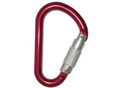 Moschettone a tripla chiusura A12123TL-3 in alluminio rosso a pera