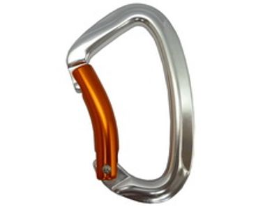 Mousqueton A11096KNB en aluminium avec doigt courbe orange