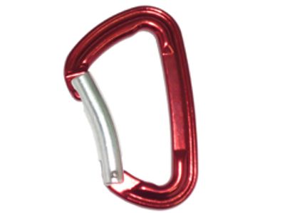 Mousqueton A740KNB rouge en aluminium avec doigt courbe argent