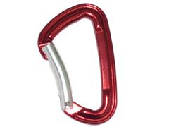 Moschettone in alluminio rosso A740KNB con leva curva argento