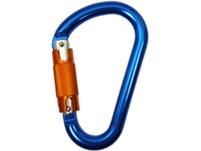 Blauer birnenförmiger Twist-Lock-Karabiner A12123TL aus Aluminium