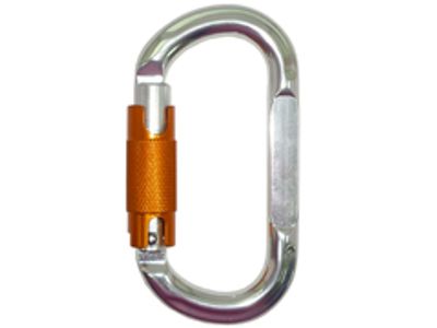Moschettone ovale in alluminio A12110KTL con ghiera twist-lock arancione