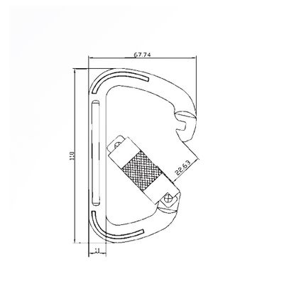 Plan coté de l'A2448PTL montrant le nez crochet