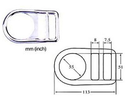 405 drop forged steel double slot delta ring, photo and dimension drawing