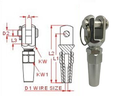 SS783 stainless steel jaw terminal, second view