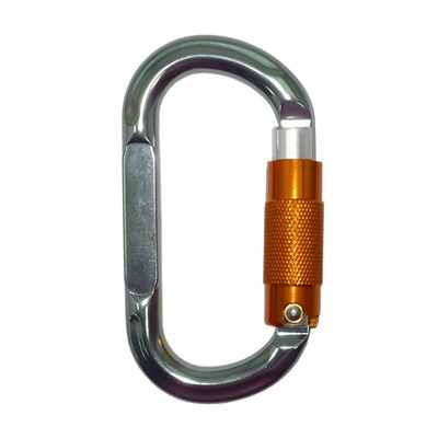 Moschettone ovale in alluminio A12110KTL-3 con ghiera a tripla chiusura arancione