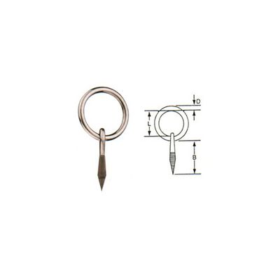 SS3191 304 stainless steel ring nail, photo with dimension drawing