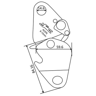Dispositivo anticaídas deslizante basculante AAD-01 de aluminio anodizado, segunda vista