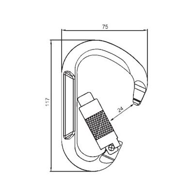 A12117KTL dimension drawing with 24 mm gate opening
