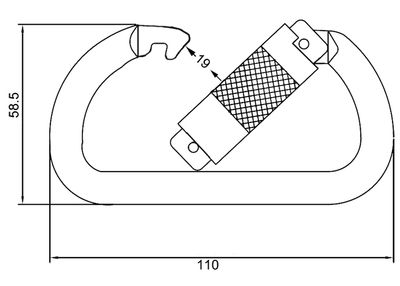 Plan coté de l'A2550TL avec ouverture de 19 mm