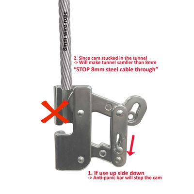 SS625-AP-EC stainless steel cable grab with double anti-panic, fourth view