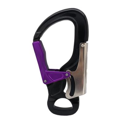 Crochet à œil A729 en aluminium forgé, corps noir et linguet violet