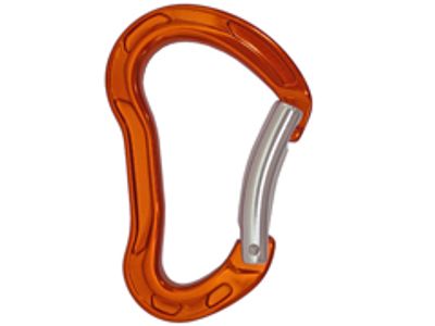 Moschettone a leva curva A12222KNB in alluminio 7075 arancione