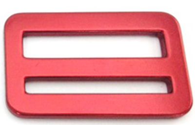 Boucle à double passant A612 en aluminium anodisé rouge