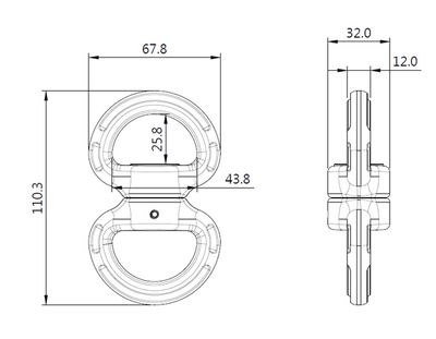 A017 swivel dimension drawing