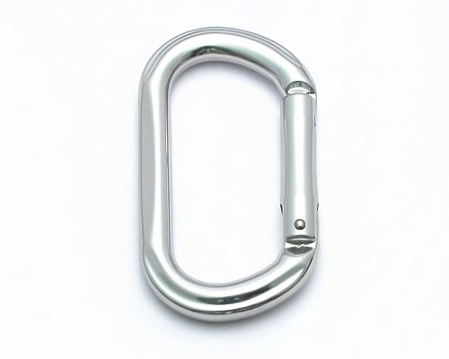 Silberner ovaler Aluminiumkarabiner B614K mit geradem Schnapper