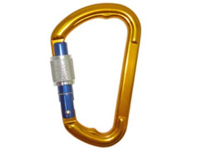 Goldfarbener Aluminiumkarabiner A12116KSG mit Schraubverschluss