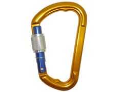 Mosquetón de rosca A12116KSG de aluminio dorado
