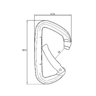 Plan coté de l'A740KNB, 94.5 x 57.8 mm avec ouverture de 22 mm