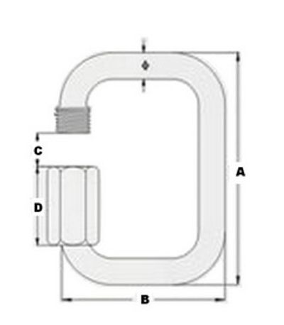 Disegno quotato della maglia rapida quadra 7353S