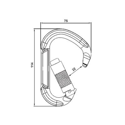Plan coté du B713K avec ouverture de 22 mm