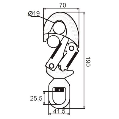 3141 forged steel double-action swivel snap hook, second view
