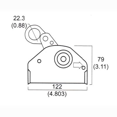 608-16 zinc-plated steel rope grab with eye, second view