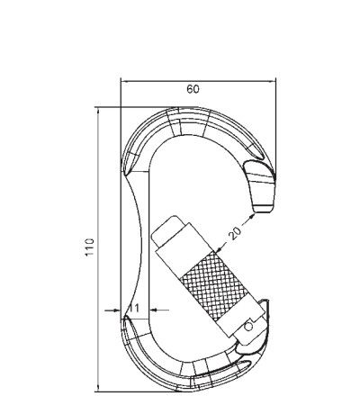 Disegno quotato del B612/B613 con dimensioni del telaio, diametro della barra e apertura