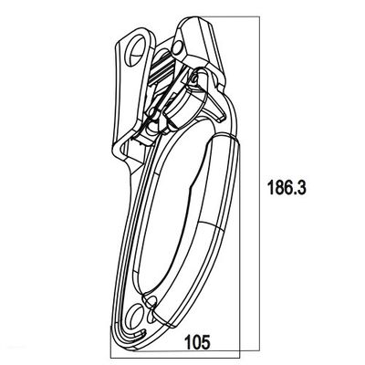 Handsteigklemme AAD-0328-R, Maßzeichnung