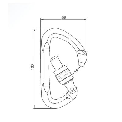 Disegno quotato del B271K, 100 x 56 mm con apertura di 16 mm