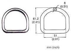 D-Ring 229 aus Stahl, Foto und Maßzeichnung